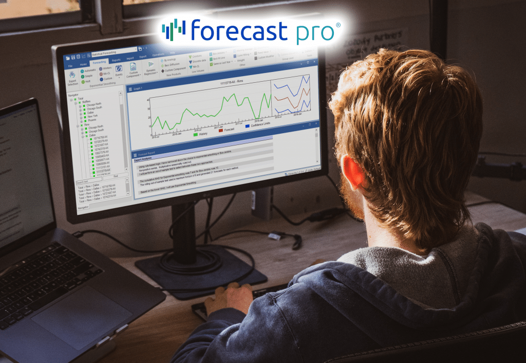 Man Using Forecast Pro Software