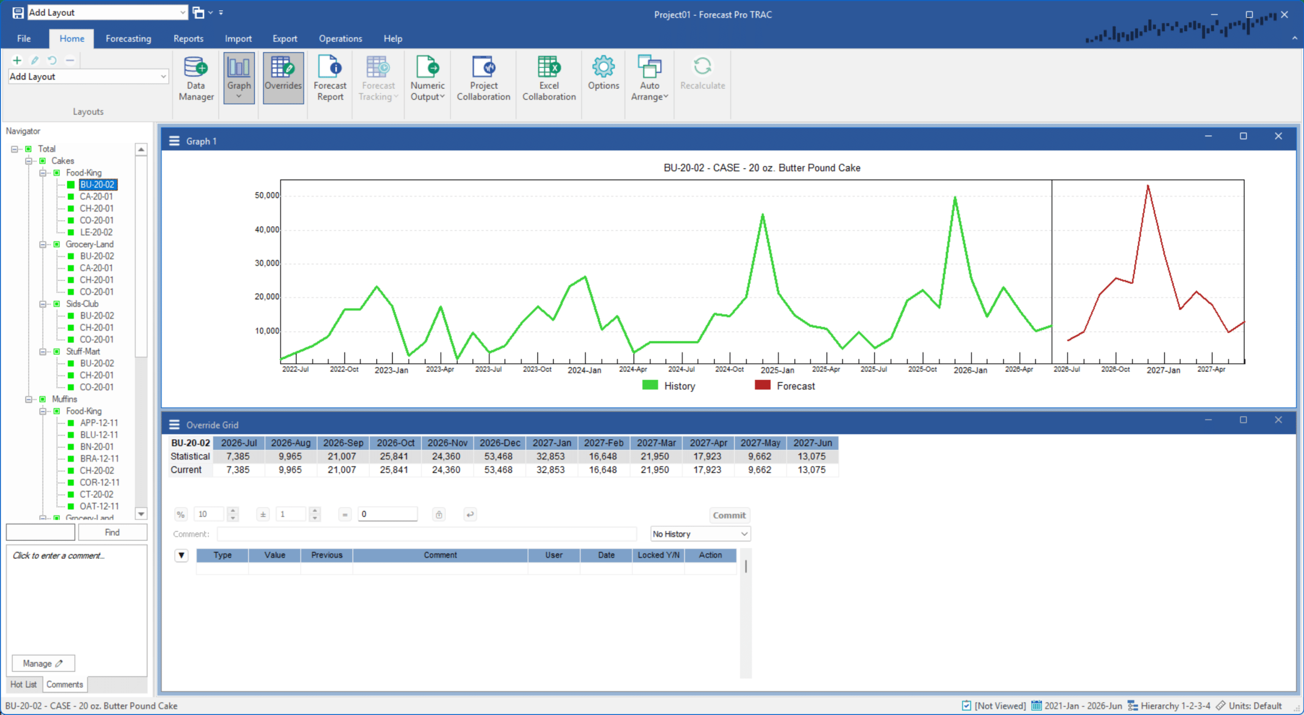 Formatting the Override Display - Forecast Pro