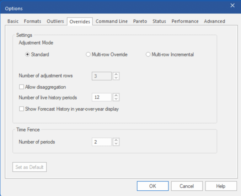 Trac References The Overrides Tab - Forecast Pro