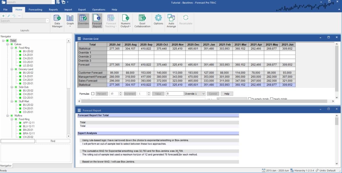 Specifying the Baseline on an Item-by-item Basis - Forecast Pro
