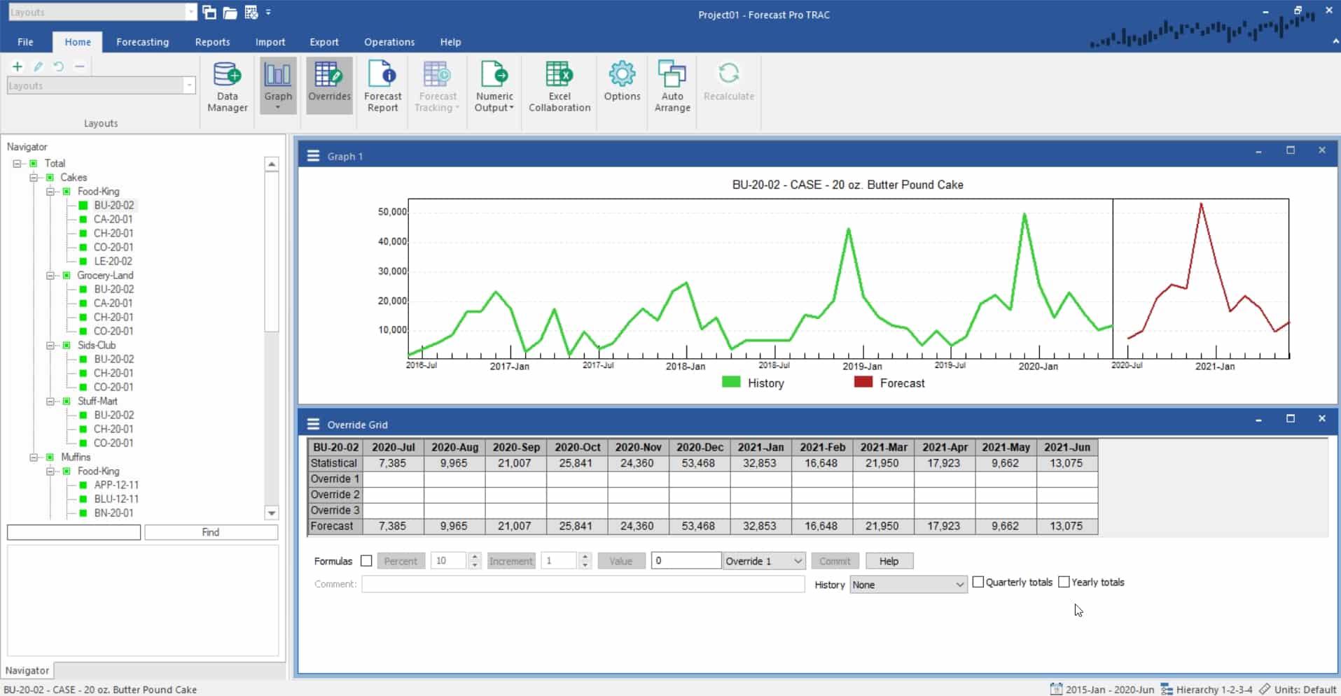 Formatting the Override Display - Forecast Pro