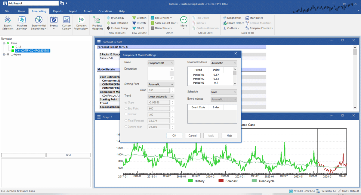 Customizing Events - Forecast Pro