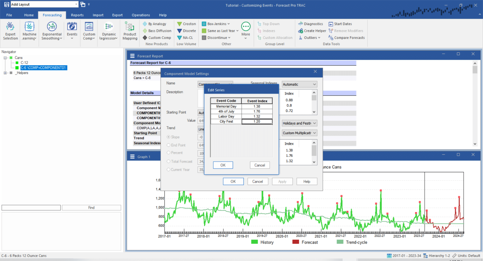 Customizing Events - Forecast Pro