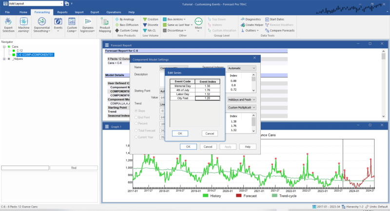 Customizing Events - Forecast Pro